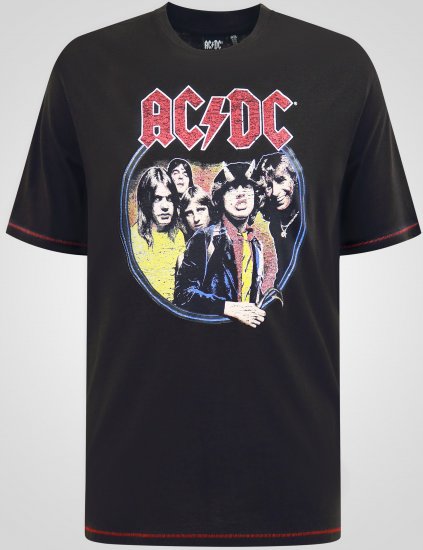 D555 Hugh Official ACDC Highway To Hell T-shirt com Estampa Preto - T-shirts - T-shirts Homem Tamanhos Grandes