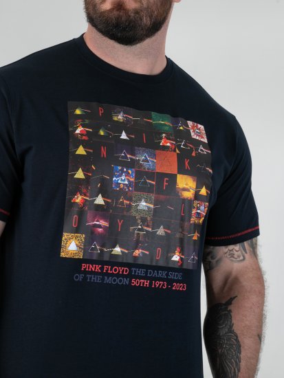 D555 Otto Official Pink Floyd 50th Anniversary T-shirt com Estampa Azul-Marinho - T-shirts - T-shirts Homem Tamanhos Grandes