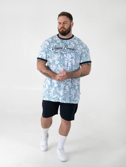 D555 Shoreham AO T-shirt com Estampa Venice Beach Azul - T-shirts - T-shirts Homem Tamanhos Grandes