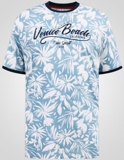 D555 Shoreham AO T-shirt com Estampa Venice Beach Azul - T-shirts - T-shirts Homem Tamanhos Grandes