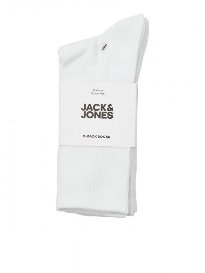 Jack & Jones Charles Meias de ténis Branco pack de 3 - Roupa Interior & natação - Roupa interior Homem Tamanhos Grandes