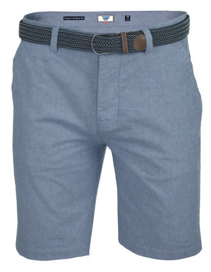 D555 Tiger Stretch Oxford Chino Shorts With Belt - Calções - Calções Homem Tamanhos Grandes
