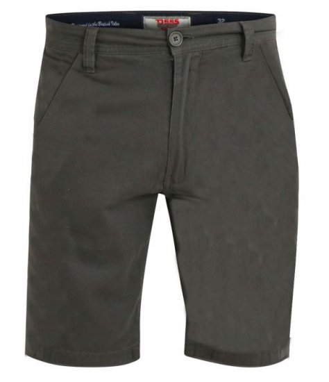 D555 Opala-2 Khaki Stretch Chino Shorts - Calções - Calções Homem Tamanhos Grandes