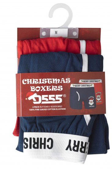 D555 Claus Christmas Boxers 2-pack - Roupa Interior & natação - Roupa interior Homem Tamanhos Grandes
