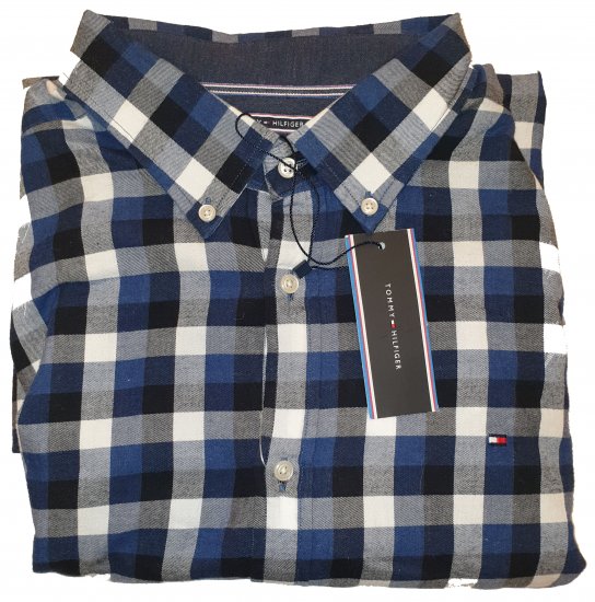 Tommy Hilfiger Gingham Twill Shirt Blue - A promoção louca de abril da Motley - 
