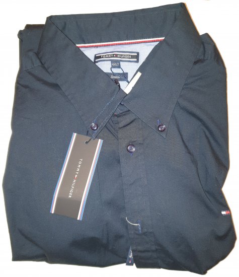 Tommy Hilfiger Stretch Poplin Shirt Black - A promoção louca de abril da Motley - 