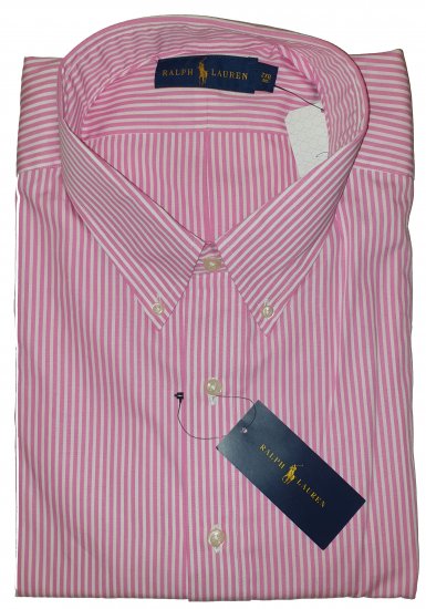 Polo Ralph Lauren 702 Shirt Pink/White - A promoção louca de abril da Motley - 