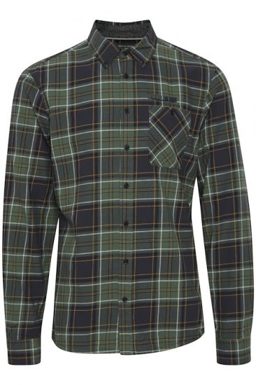 Blend Checked Long Sleeve Shirt Green - Camisas - Camisas Homem Tamanhos Grandes