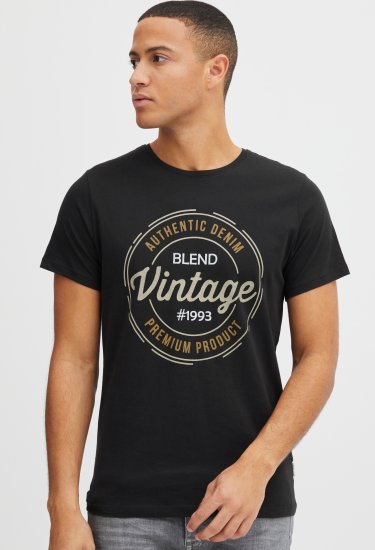 Blend 8411 T-Shirt Black - T-shirts - T-shirts Homem Tamanhos Grandes