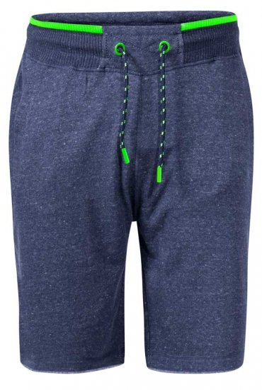 D555 Electra1 Ribbed Waist Fleece Shorts With Pockets Navy Marl - Calças & calções de fato de treino - Calças de Fato de Treino Tamanhos Grandes 