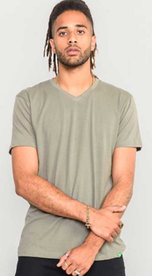 D555 Signature V-neck T-shirt Khaki - T-shirts - T-shirts Homem Tamanhos Grandes