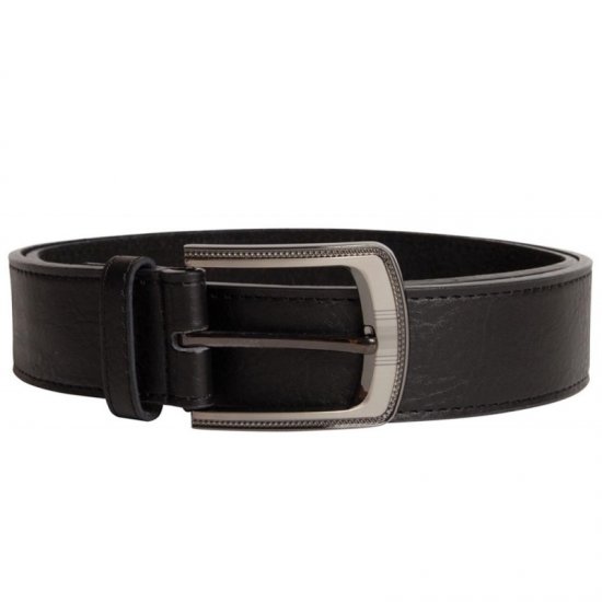 D555 Samuel Leather Belt Black, 4cm - Cintos - Cintos Masculinos Tamanhos Grandes