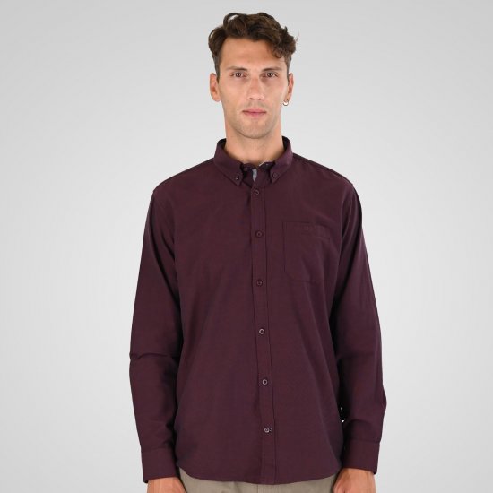 Double Outfitters GS-5225 Camisa Oxford Bordô - Camisas - Camisas Homem Tamanhos Grandes