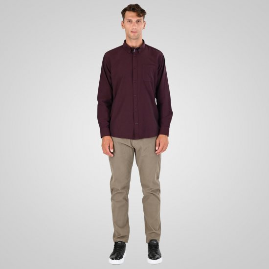 Double Outfitters GS-5225 Camisa Oxford Bordô - Camisas - Camisas Homem Tamanhos Grandes