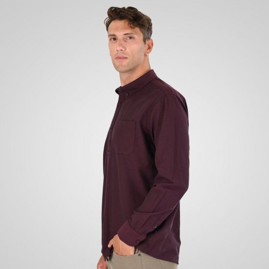 Double Outfitters GS-5225 Camisa Oxford Bordô - Camisas - Camisas Homem Tamanhos Grandes