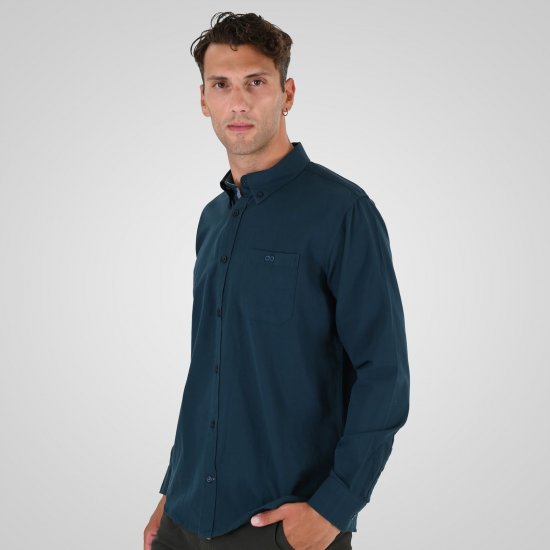 Double Outfitters GS-5225 Camisa Oxford Verde-escuro - Camisas - Camisas Homem Tamanhos Grandes