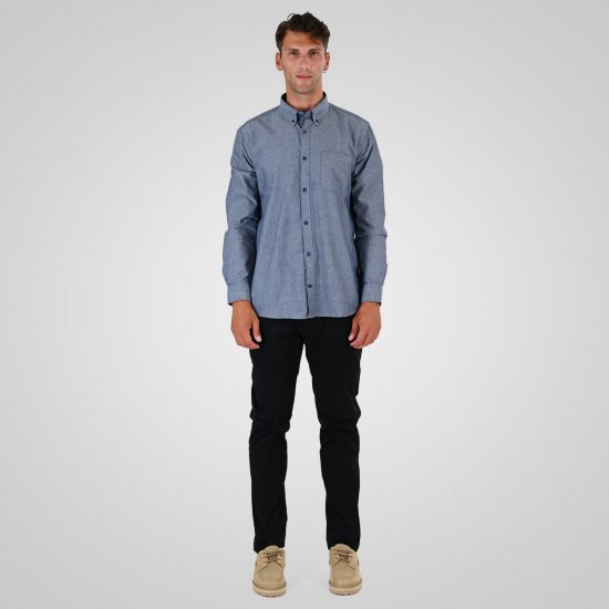 Double Outfitters GS-5225 Camisa Oxford Azul-claro - Camisas - Camisas Homem Tamanhos Grandes
