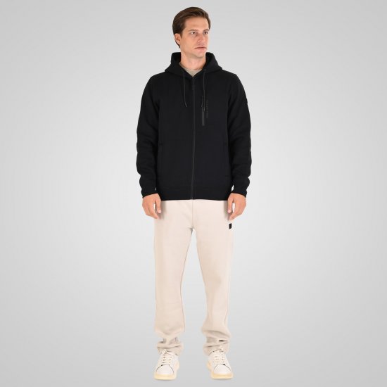 Double Outfitters MTOP-1160 Hoodie com fecho Preto - Sweatshirts & hoodies - Sweatshirt & Camisolas com Capuz tamanhos grandes