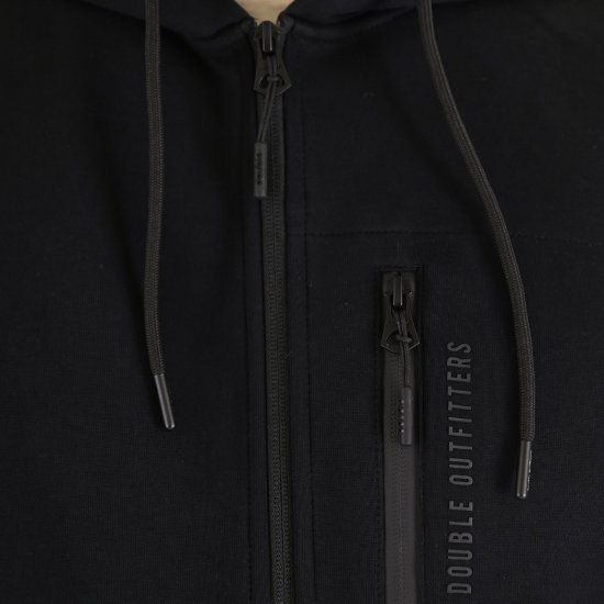 Double Outfitters MTOP-1160 Hoodie com fecho Preto - Sweatshirts & hoodies - Sweatshirt & Camisolas com Capuz tamanhos grandes