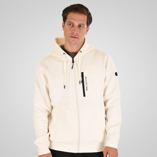 Double Outfitters MTOP-1160 Hoodie com fecho Branco - Sweatshirts & hoodies - Sweatshirt & Camisolas com Capuz tamanhos grandes