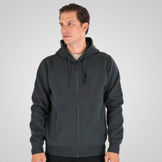 Double Outfitters MTOP-1160 Hoodie com fecho Verde-escuro - Sweatshirts & hoodies - Sweatshirt & Camisolas com Capuz tamanhos grandes