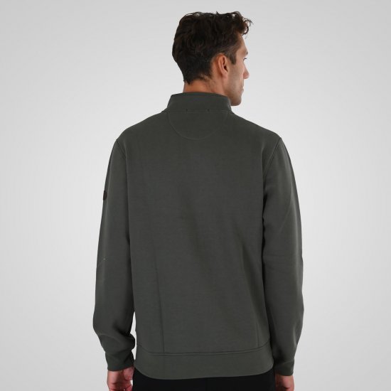 Double Outfitters MTOP-1163 Sweatshirt com meio fecho Caqui - Sweatshirts & hoodies - Sweatshirt & Camisolas com Capuz tamanhos grandes