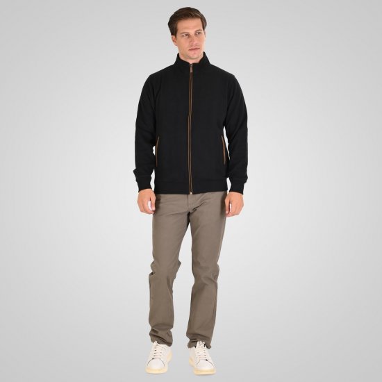 Double Outfitters SEL-1168 Casaco de moletom com fecho Preto - Sweatshirts & hoodies - Sweatshirt & Camisolas com Capuz tamanhos grandes