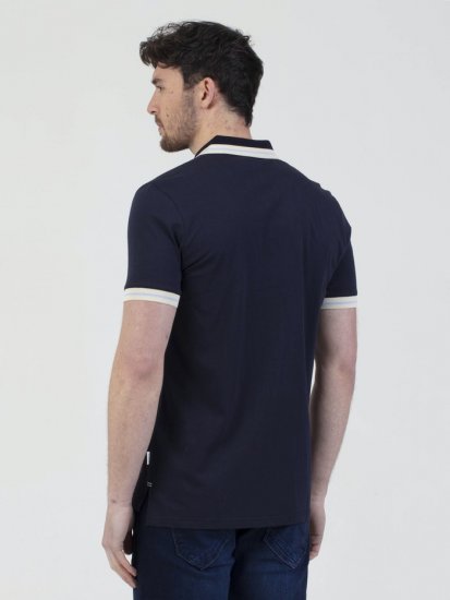 Mish Mash Belgrade Zip Through Polo Navy - Pólos - Pólos Tamanhos Grandes Homem