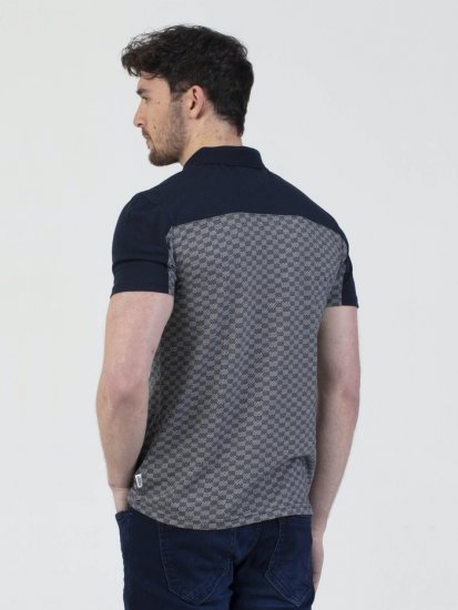 Mish Mash Doha Contrast Polo Navy - Pólos - Pólos Tamanhos Grandes Homem