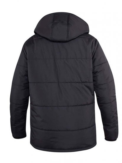 D555 Lonsdale Parka Style Jacket With Embroidery Patch On Sleeve Black - Casacos - Casacos Homem Tamanhos Grandes