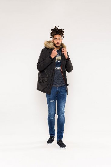 D555 Dundee Parka Jacket With Fur trimming and Teddy Fur Lined hood - Casacos - Casacos Homem Tamanhos Grandes