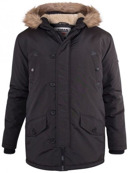 D555 Dundee Parka Jacket With Fur trimming and Teddy Fur Lined hood - Casacos - Casacos Homem Tamanhos Grandes