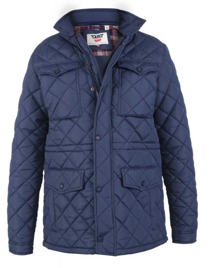 D555 Dalwood Quilted Jacket With Zip Away Hood - Casacos - Casacos Homem Tamanhos Grandes