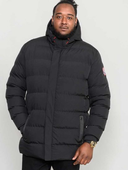 D555 Grove Quilted Parka Jacket Black - Casacos - Casacos Homem Tamanhos Grandes