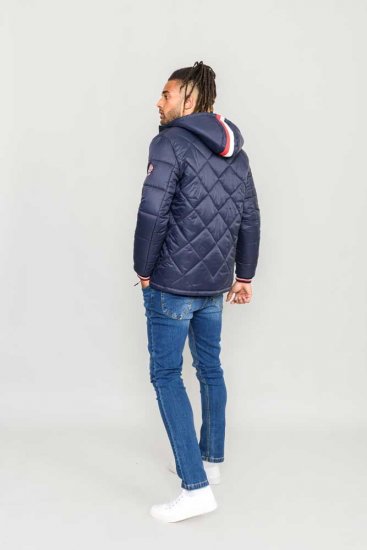 D555 Angus Diamond Quilted Puffer Jacket Navy - Casacos - Casacos Homem Tamanhos Grandes