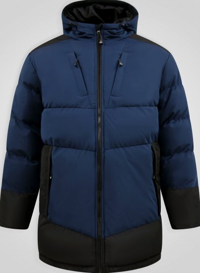 D555 Hank Ripstop Contrast Panelled Padded Hooded Jacket Azul-marinho - Casacos - Casacos Homem Tamanhos Grandes