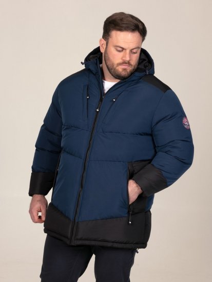 D555 Hank Ripstop Contrast Panelled Padded Hooded Jacket Azul-marinho - Casacos - Casacos Homem Tamanhos Grandes