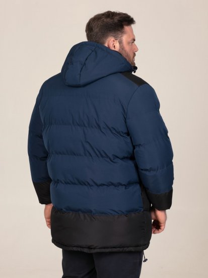 D555 Hank Ripstop Contrast Panelled Padded Hooded Jacket Azul-marinho - Casacos - Casacos Homem Tamanhos Grandes