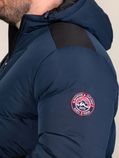 D555 Hank Ripstop Contrast Panelled Padded Hooded Jacket Azul-marinho - Casacos - Casacos Homem Tamanhos Grandes