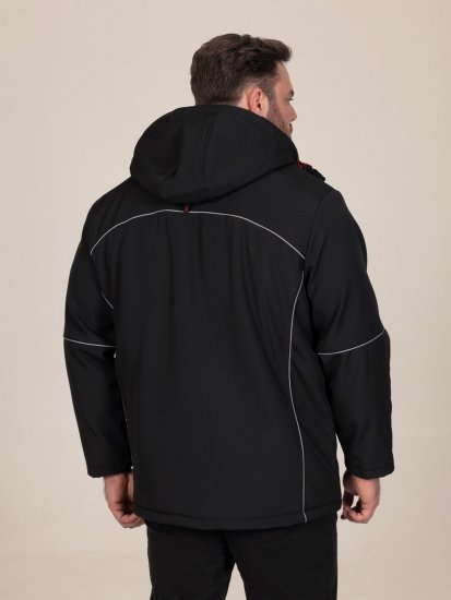 D555 Jamie Soft Shell Detachable Hood Padded Jacket Preto - Casacos - Casacos Homem Tamanhos Grandes