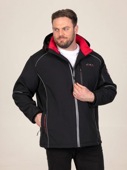 D555 Jamie Soft Shell Detachable Hood Padded Jacket Preto TALL - TALL casacos - Casacos TALL para homens altos
