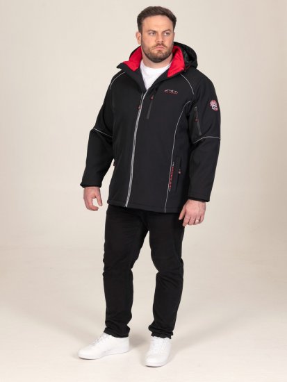 D555 Jamie Soft Shell Detachable Hood Padded Jacket Preto TALL - TALL casacos - Casacos TALL para homens altos
