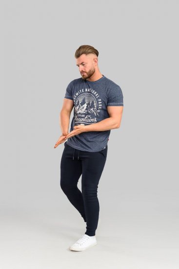 D555 Brandon Sweatpants with Tapered leg Navy - Calças & calções de fato de treino - Calças de Fato de Treino Tamanhos Grandes 