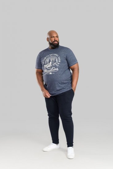 D555 Brandon Sweatpants with Tapered leg Navy - Calças & calções de fato de treino - Calças de Fato de Treino Tamanhos Grandes 