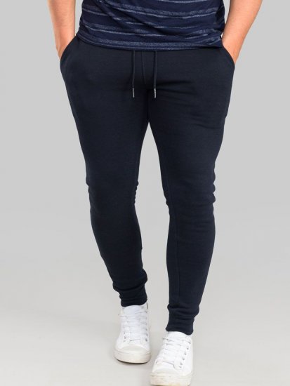 D555 Brandon Sweatpants with Tapered leg Navy - Calças & calções de fato de treino - Calças de Fato de Treino Tamanhos Grandes 