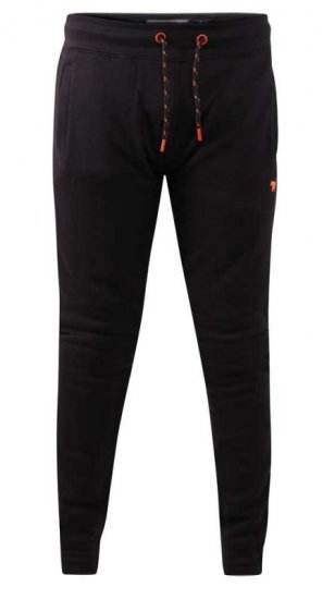 D555 Buckingham Cuffed Jogger With Side Pockets Black - Calças & Calções de Fato de Treino - Calças de Fato de Treino Tamanhos Grandes 