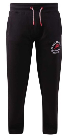 D555 Chilworth Open Hem Jogger Black - Calças & calções de fato de treino - Calças de Fato de Treino Tamanhos Grandes 