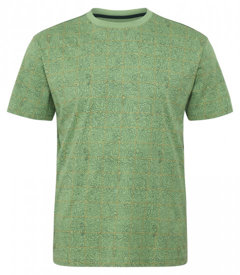 North Latitude Allover Printed T-shirt Verde Médio - T-shirts - T-shirts Homem Tamanhos Grandes