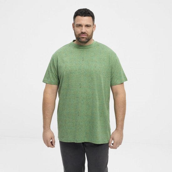 North Latitude Allover Printed T-shirt Verde Médio - T-shirts - T-shirts Homem Tamanhos Grandes