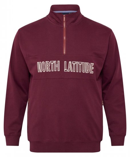 North Latitude Half Zip Sweatshirt Bordô - Sweatshirts & hoodies - Sweatshirt & Camisolas com Capuz tamanhos grandes